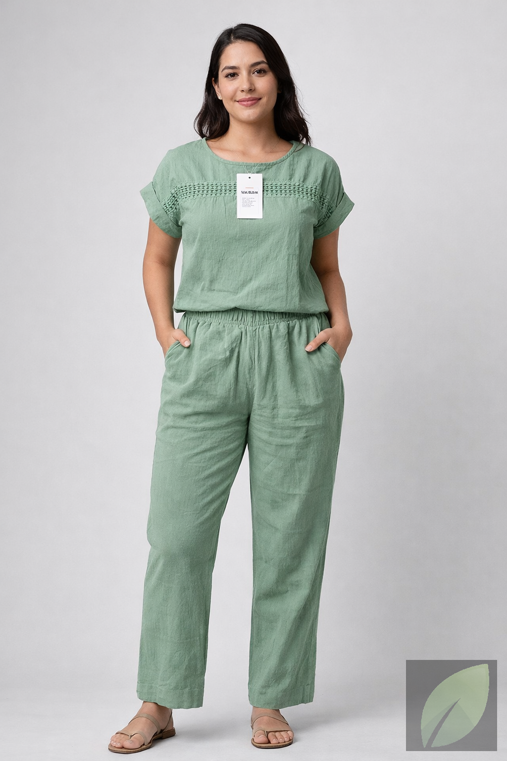 Conjunto Fresco de Verano: Blusa y Pantalón Palazo size M